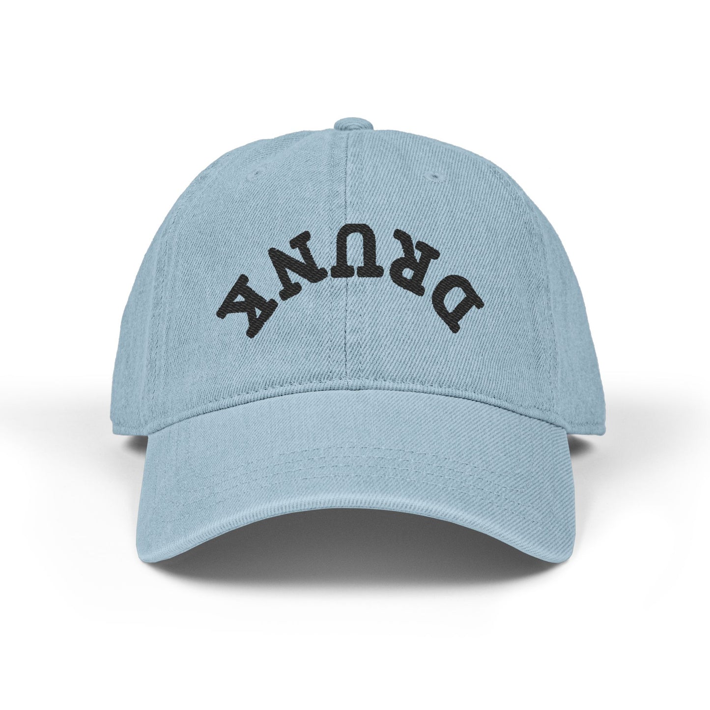 Drunk Embroidered Denim Hat – Distressed Black Baseball Cap