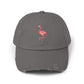 Distressed Flamingo Cap — Embroidered Pink Flamingo Baseball Hat Hats Printify Nickel One size
