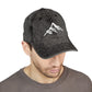 Vintage Embroidered Mountain Cap — Washed Red Dad Hat Hats Printify