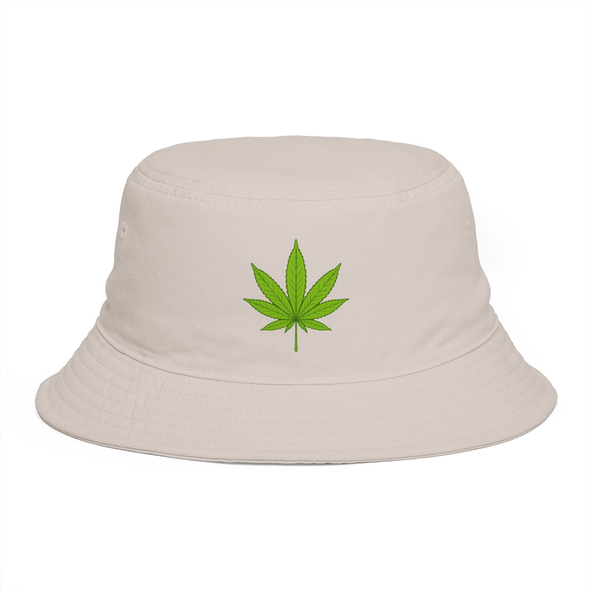 Cannabis Leaf Bucket Hat — Brown Marijuana Graphic Sun Hat Hats Printify One size Bone