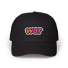 Dad Cap — White Embroidered "war" Patch Hat Hats Printify Black One size