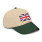 Washed Cotton Baseball Cap with Distressed Union Jack Patch Hats Printify