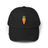 Carrot Patch Distressed Cap — Cute Embroidered Vegetable Baseball Hat Hats Printify Black One size