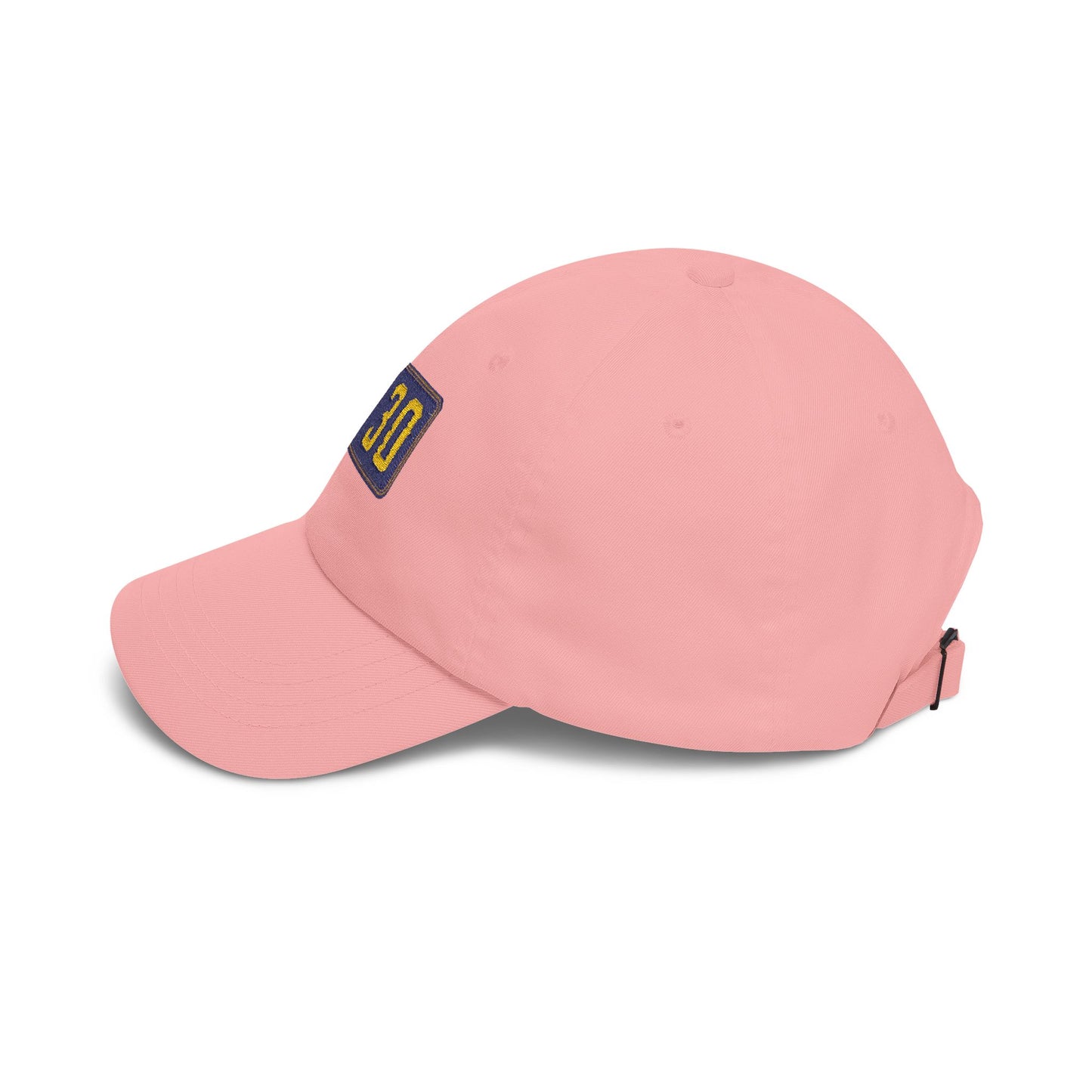 Dad Cap with Embroidered '130' Patch – Classic White Baseball Hat