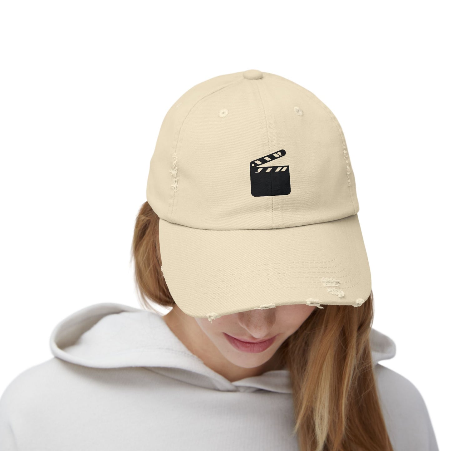 Distressed Black Baseball Cap — Vintage Ripped Dad Hat Hats Printify