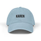 Embroidered 'KAREN' Denim Hat - Classic Adjustable Black Cap Hats Printify One size Light Blue