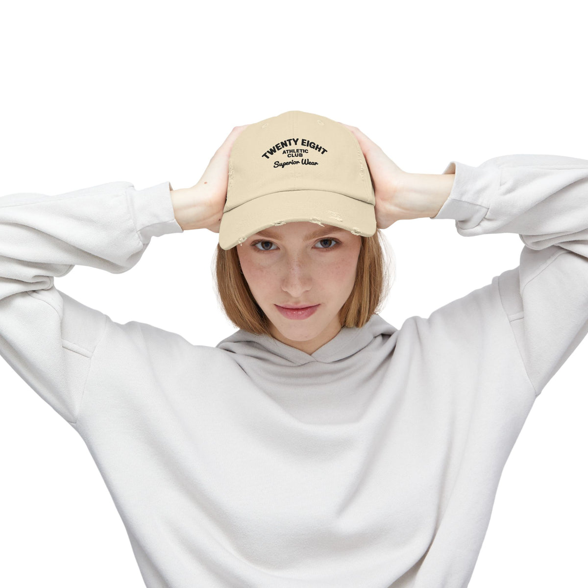 Distressed Baseball Cap — "Twenty Eight" Vintage Embroidered Dad Hat Hats Printify