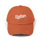 Dirtbags Distressed Baseball Cap — Vintage Script Embroidered Hat Hats Printify Burnt Orange One size