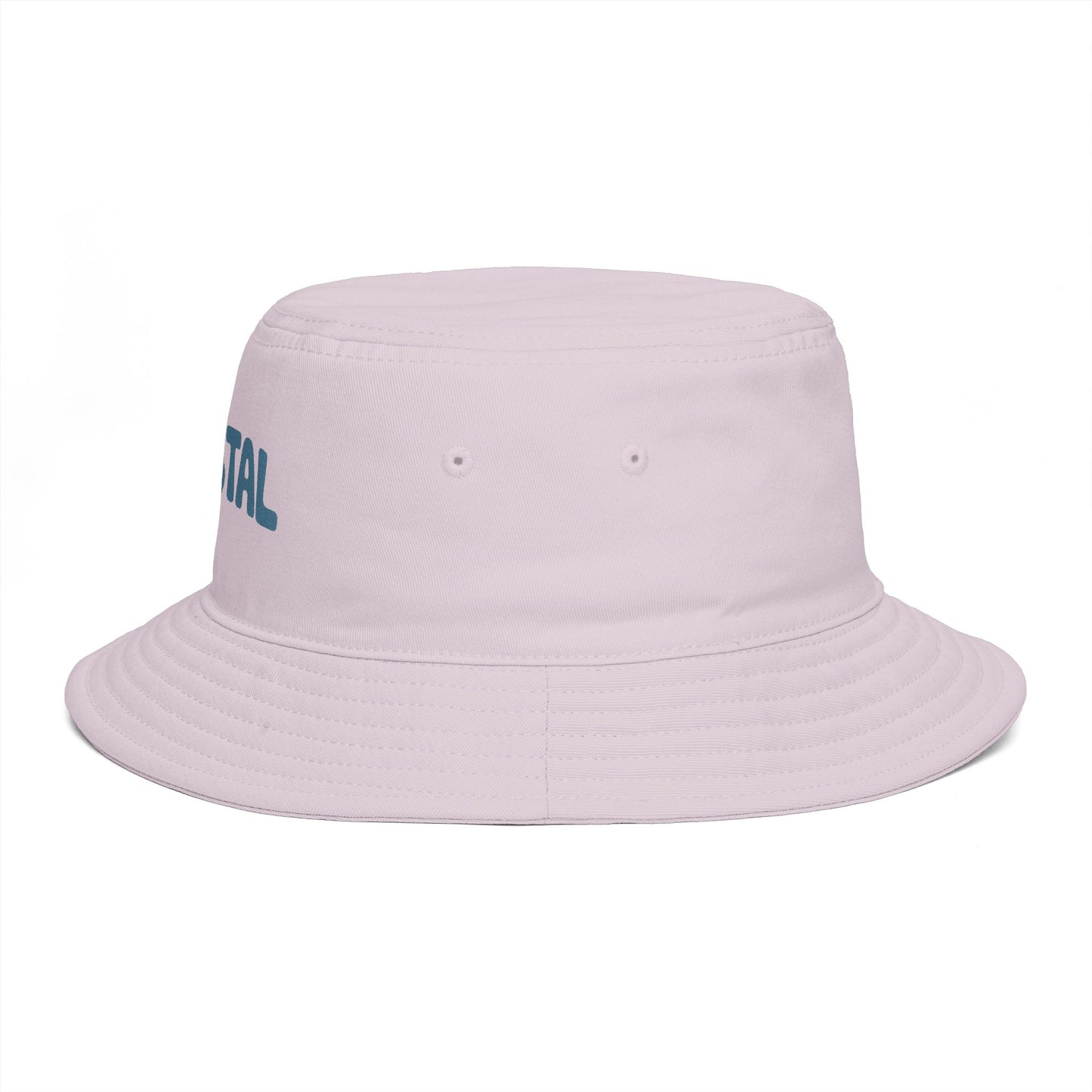 Coastal Bucket Hat — Brown Beach Sun Hat with 'COASTAL' Retro Text