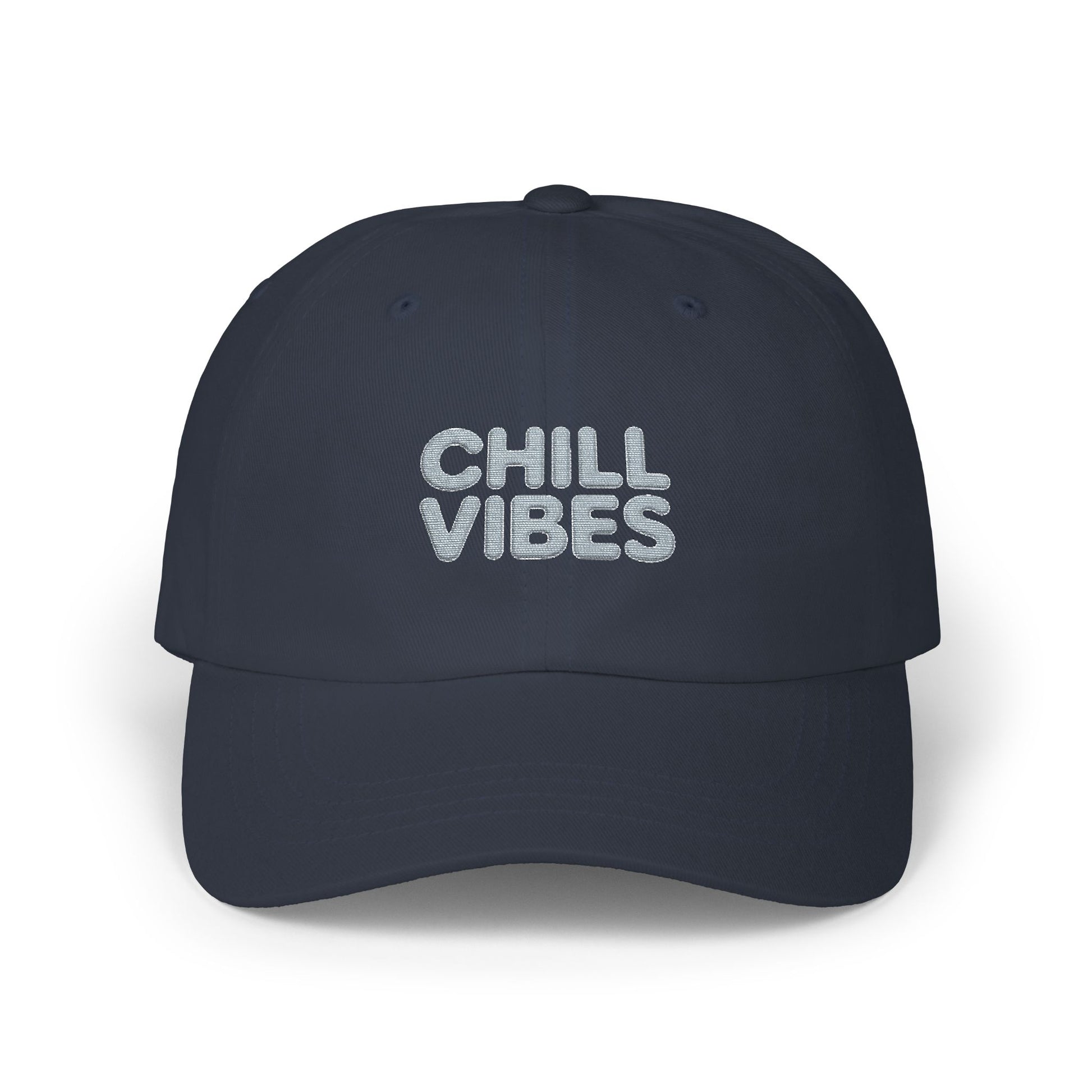 Dad Cap — "Chill Vibes" Embroidered Baseball Hat Hats Printify Navy One size