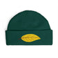 Embroidered Golden Leaf Cuff Beanie Hats Printify