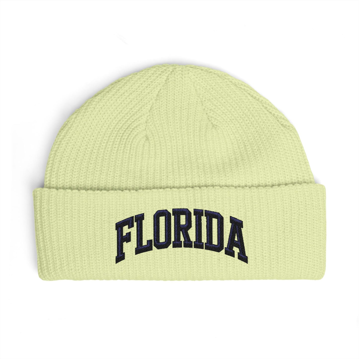 Florida Cuff Beanie - Embroidered Collegiate Knit Hat Hats Printify