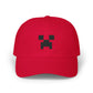 Pixel Creeper Face Cap | Classic Dad Cap, Gaming Dad Hat Hats Printify Cranberry One size