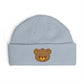 Embroidered Teddy Cuff Beanie — Cute Sequin Bear Knit Hat Hats Printify