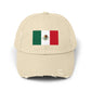 Mexico Flag Distressed Cap — Vintage Mexican Flag Dad Hat Hats Printify Stone One size