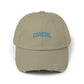 Coastal Distressed Baseball Cap — Vintage Ocean Graphic Hat Hats Printify Light Olive One size