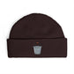 Embroidered Trash Can Cuff Beanie Hats Printify One size Plum