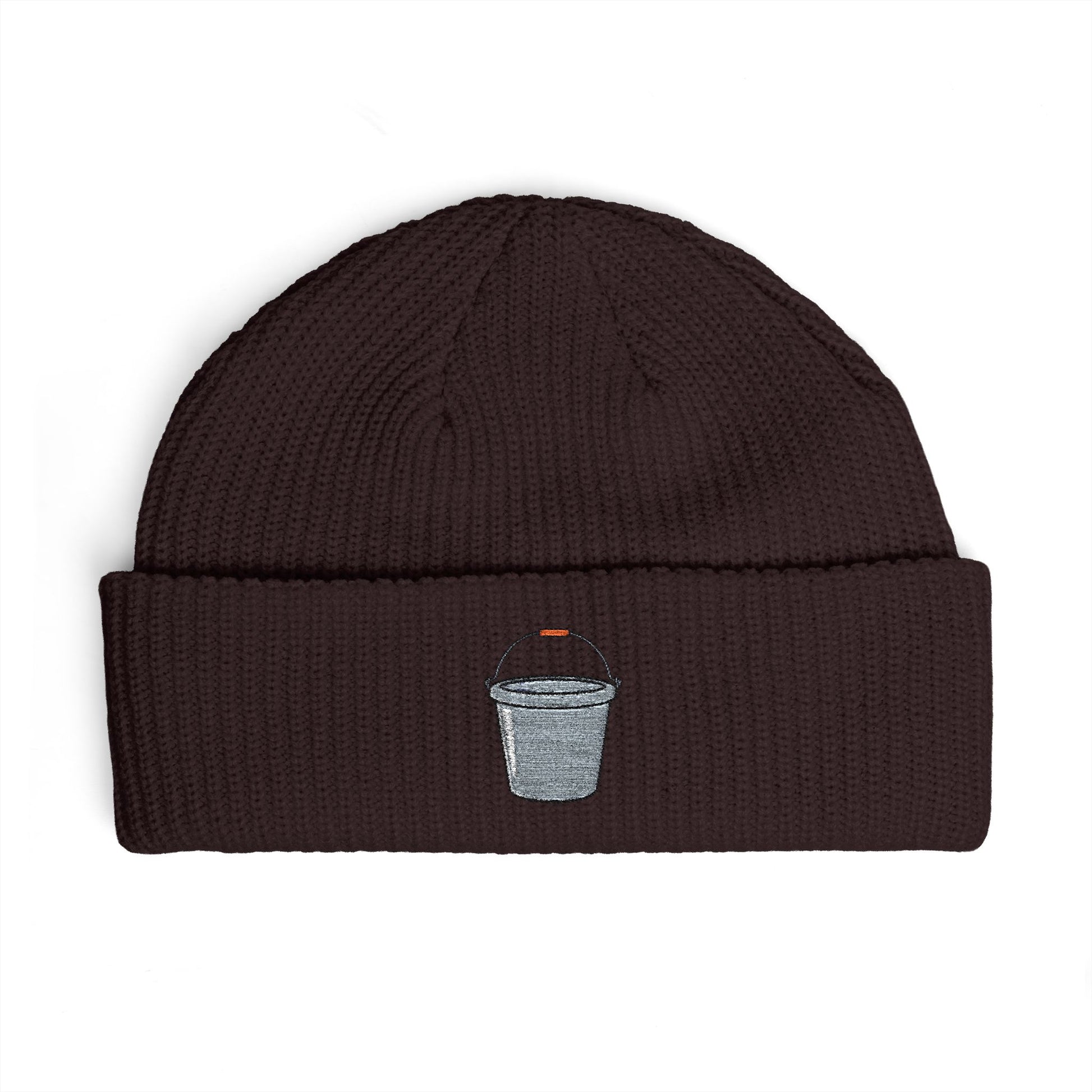 Embroidered Trash Can Cuff Beanie Hats Printify One size Plum