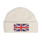 Cuff Beanie — Embroidered Union Jack Knit Hat Hats Printify One size Ecru