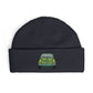 Cuff Beanie — Retro Green Car Embroidered Knit Hat Hats Printify One size Navy