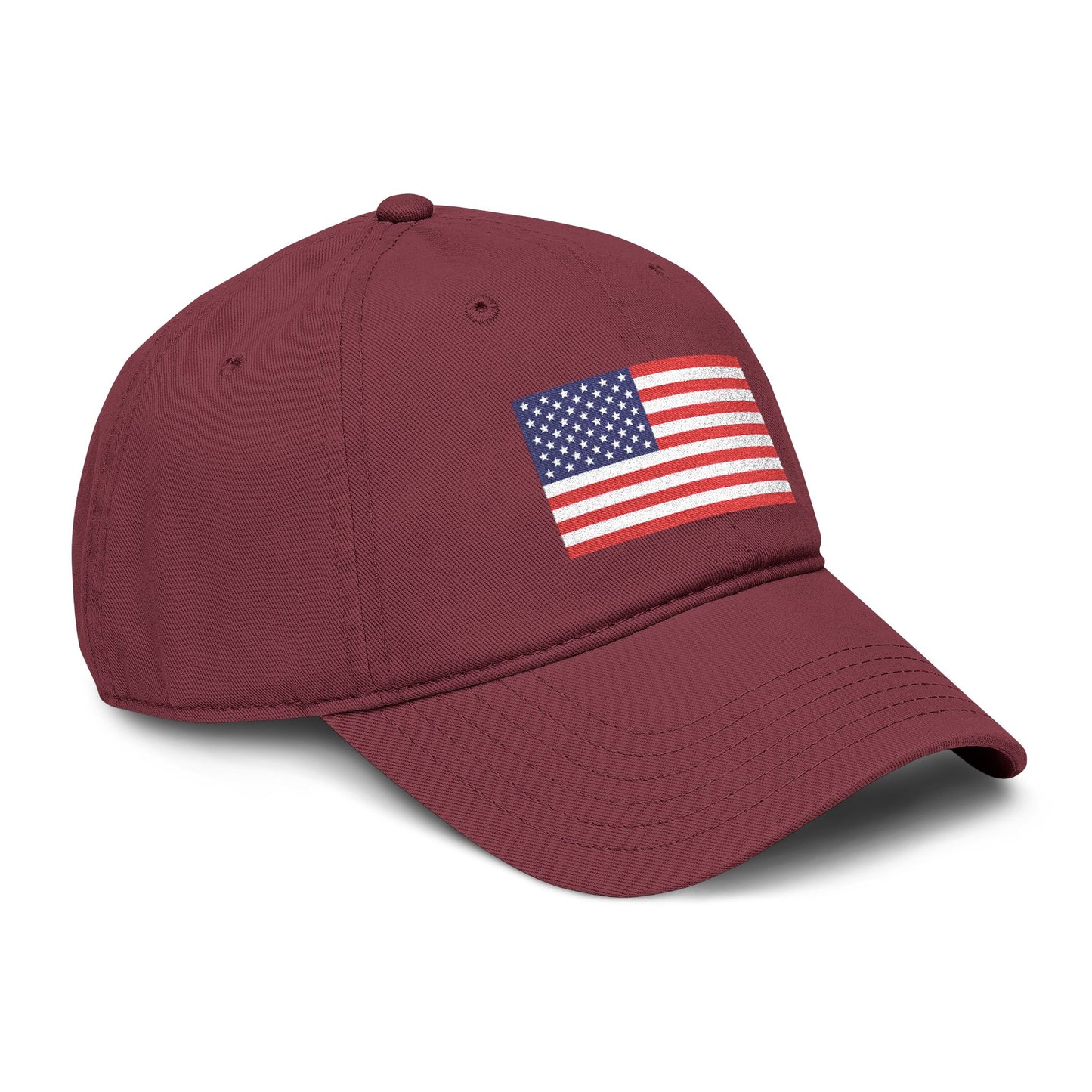 Embroidered American Flag Baseball Cap — Washed Cotton Patriotic Hat for 4th of July