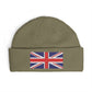 Cuff Beanie — Embroidered Union Jack Knit Hat Hats Printify One size Eucalyptus