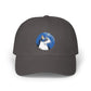 Dad Cap – White Embroidered Dog in Snow Patch Hat Hats Printify Dark Grey One size