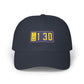 Dad Cap with Embroidered '130' Patch – Classic White Baseball Hat Hats Printify Navy One size