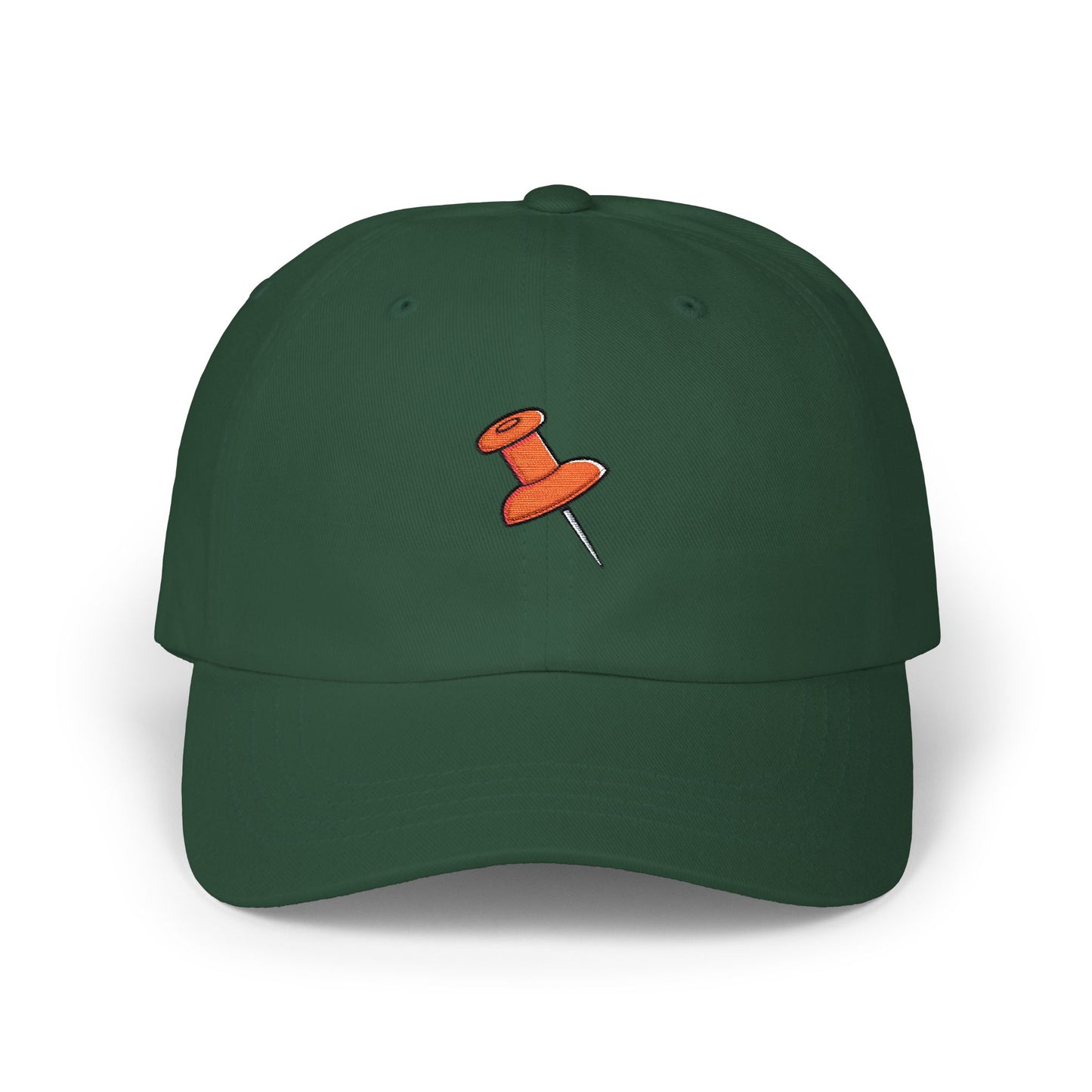 Embroidered Pushpin Dad Cap – Minimal Retro Office Hat Hats Printify Spruce One size