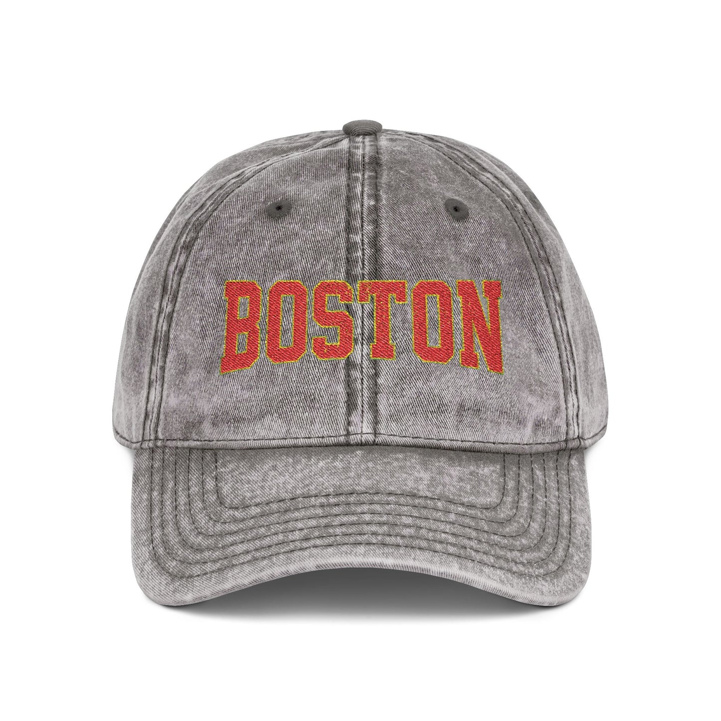 Vintage Embroidered Cap — Retro Sunset Patch Baseball Hat Hats Printify One size Charcoal Grey