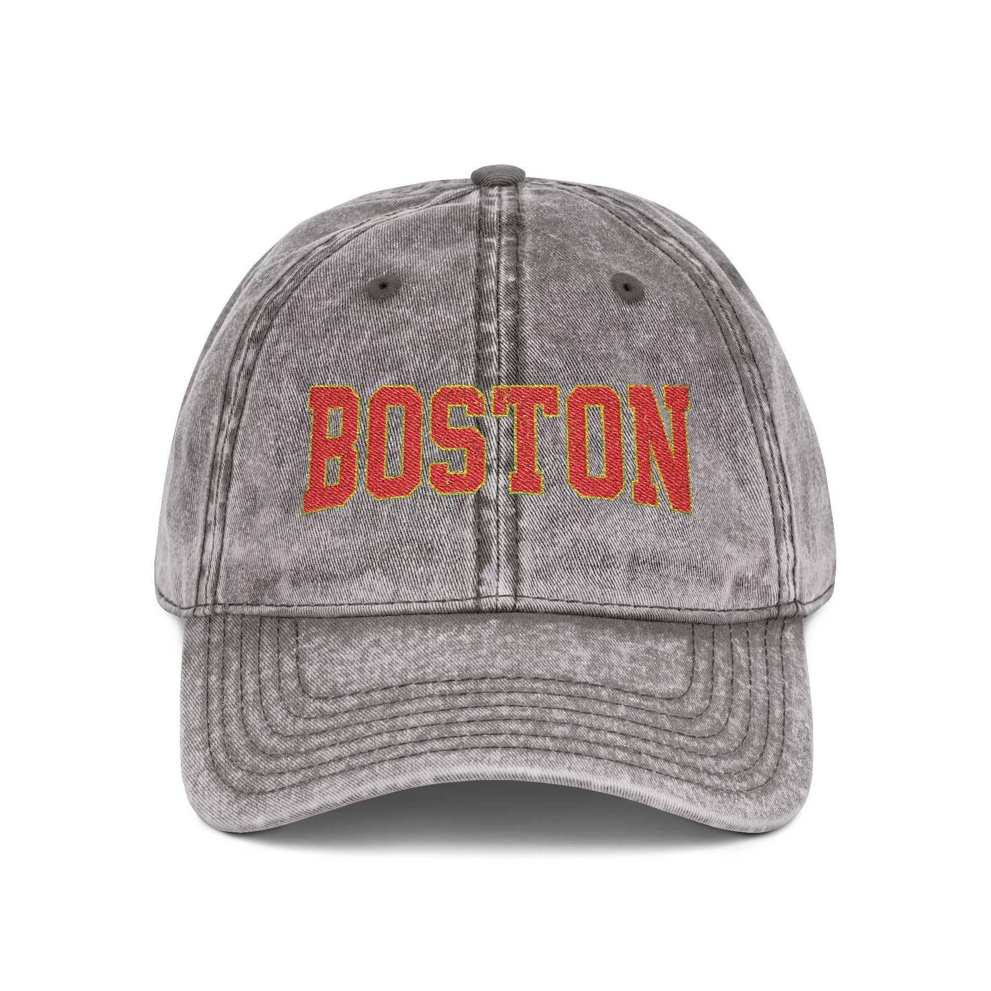Vintage Embroidered Cap — Retro Sunset Patch Baseball Hat Hats Printify One size Charcoal Grey