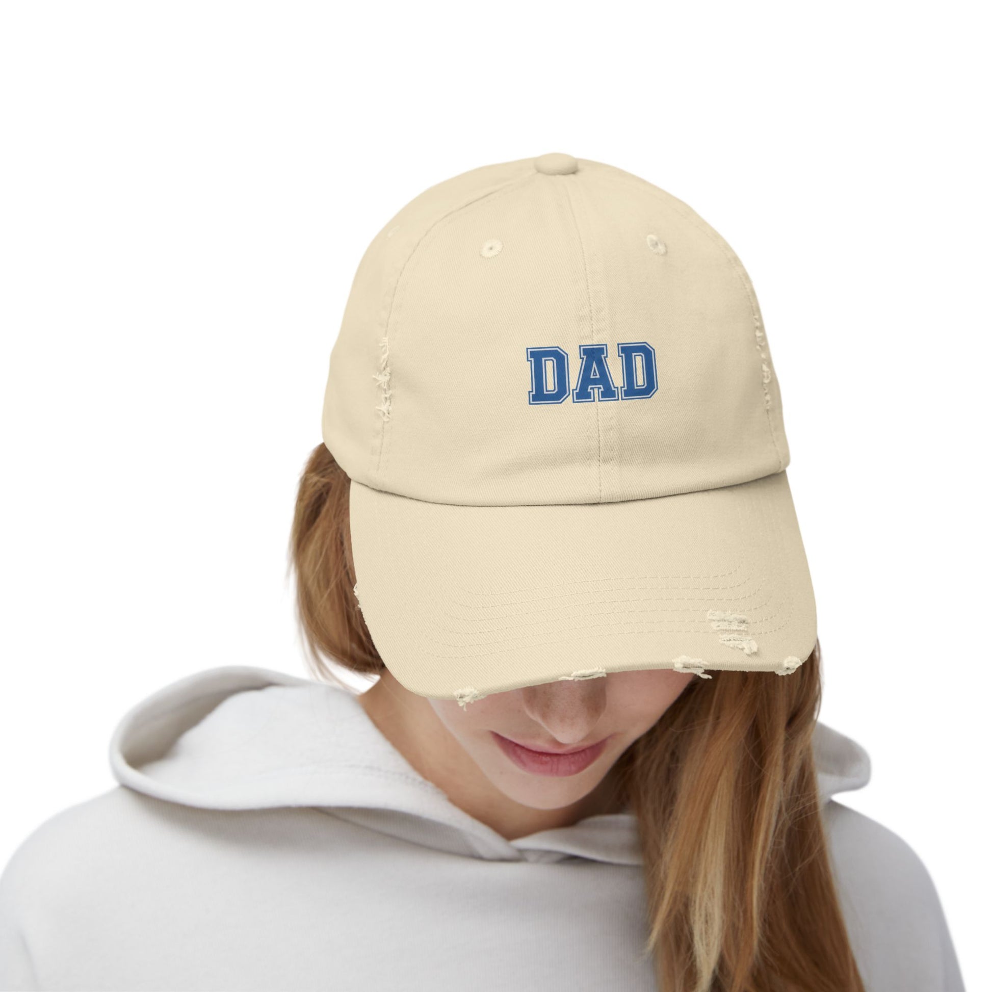 Distressed 'DAD' Baseball Cap - Vintage Dad Hat, Father's Day Gift Hats Printify