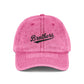 Vintage Embroidered 'Brothers' Cap — Washed Retro Baseball Hat Hats Printify One size Pink