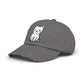 Distressed Black Cap with Cute White Cat Graphic Hats Printify