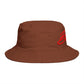 Bucket Hat — Retro Script 'Bucketd' Embroidered Brown Summer Hat