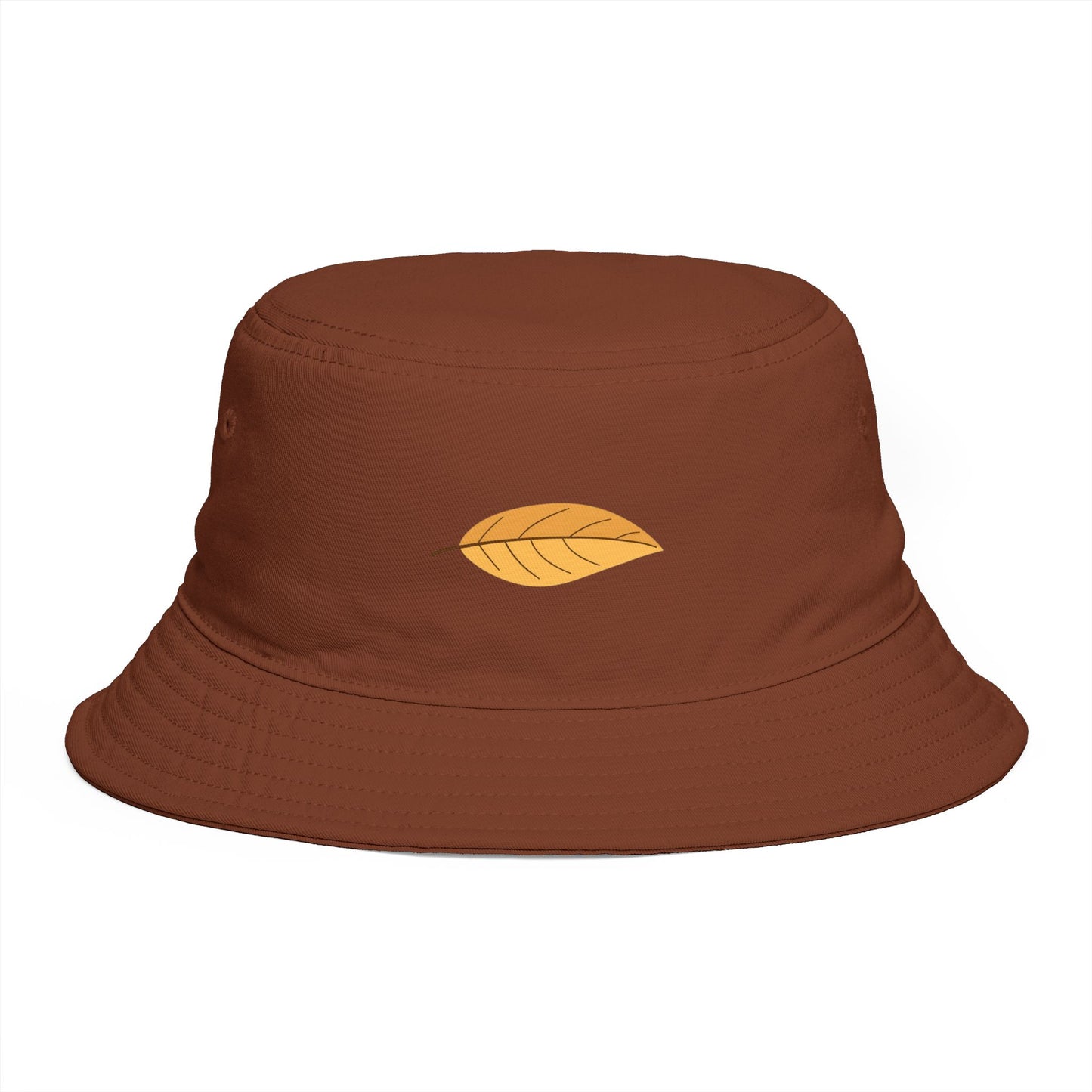 Autumn Leaf Bucket Hat — Brown Fall Outdoor Sun Hat