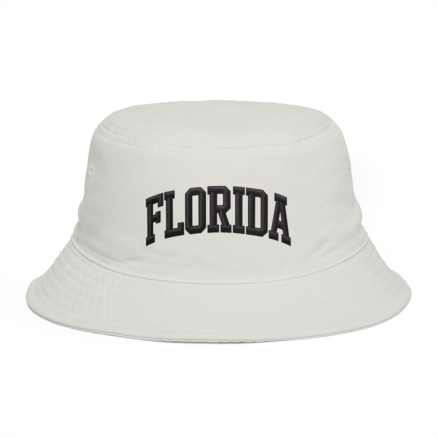 Florida Embroidered Bucket Hat — Retro Collegiate Sun Hat Hats Printify One size Ecru