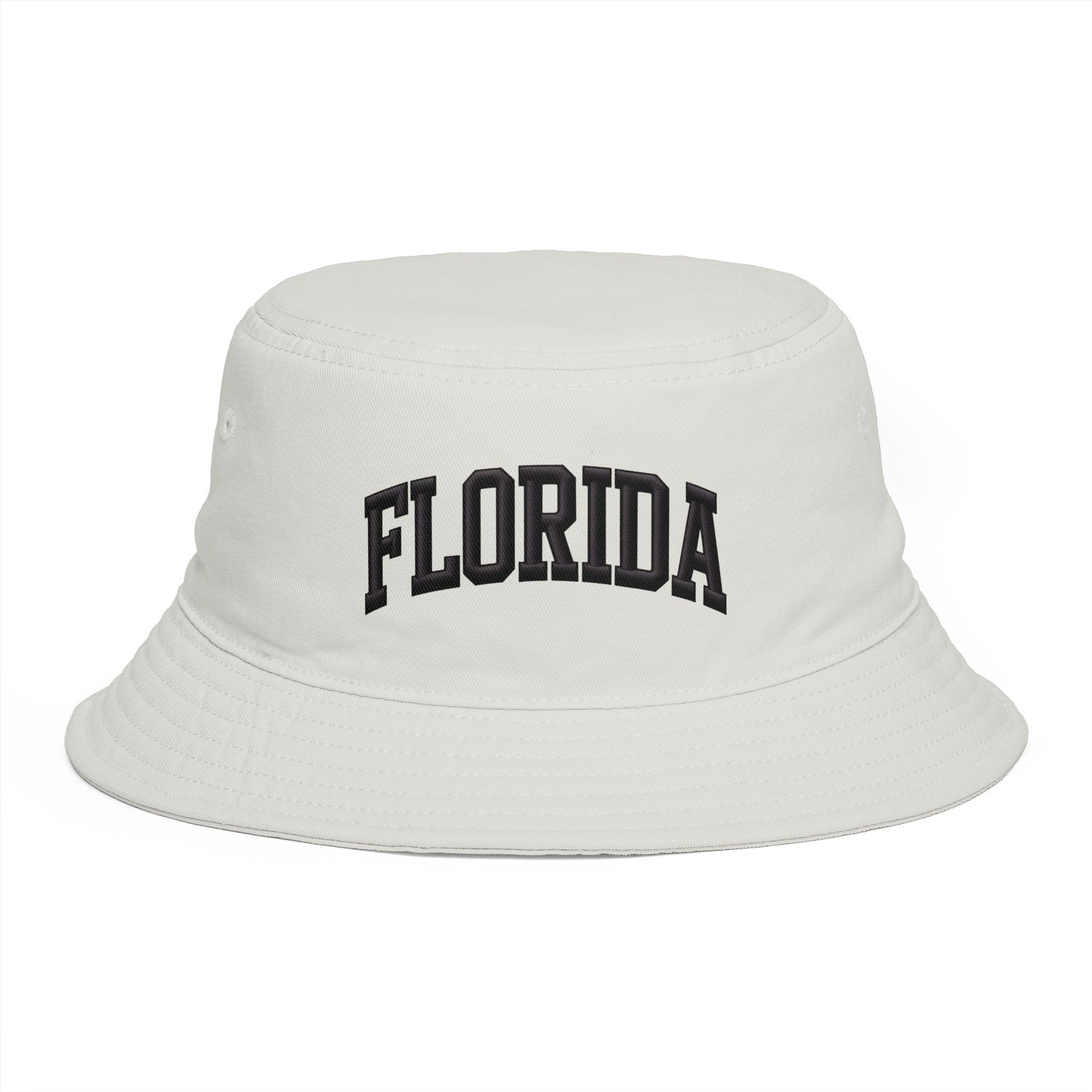 Florida Embroidered Bucket Hat — Retro Collegiate Sun Hat Hats Printify One size Ecru