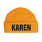 Cuff Beanie — Bold "KAREN" Embroidered Knit Hat Hats Printify One size Gold