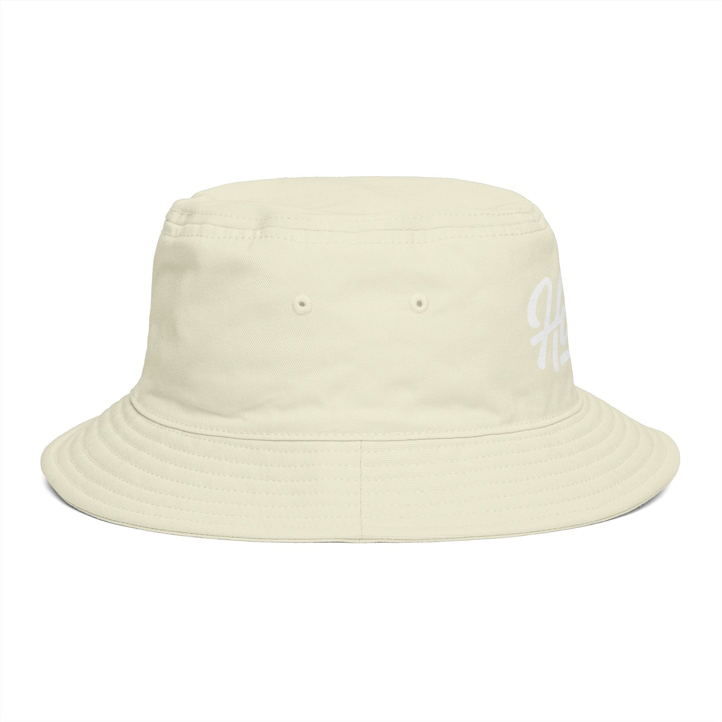 Hustle Embroidered Bucket Hat — Retro Script Streetwear Cap