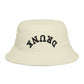 Drunk Arched Brown Bucket Hat – Retro Party & Festival Headwear