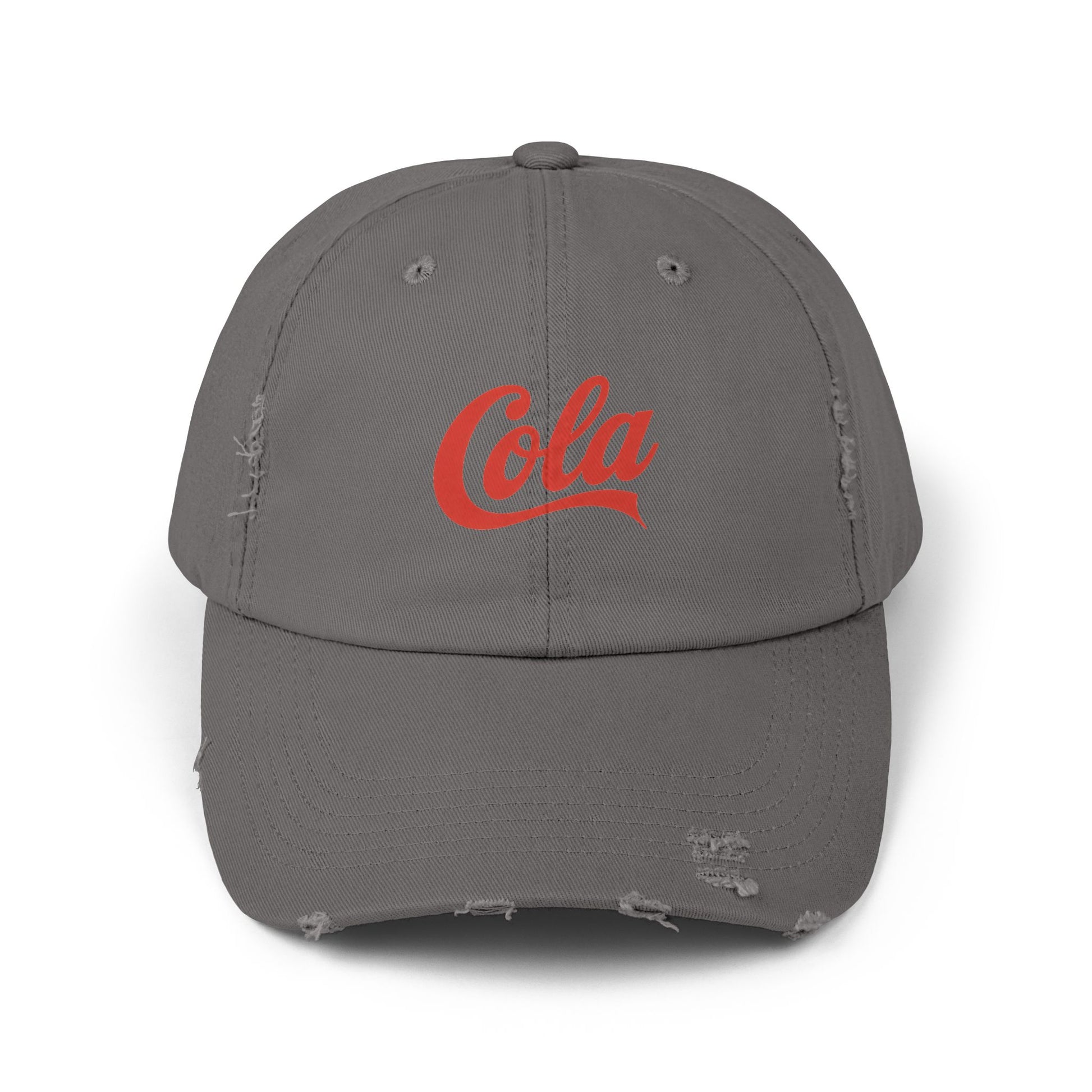 Distressed 'Cola' Vintage Baseball Cap – Retro Script Logo Hat Hats Printify Nickel One size