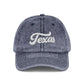 Vintage Embroidered Texas Cap — Distressed Red Baseball Hat Hats Printify One size Navy