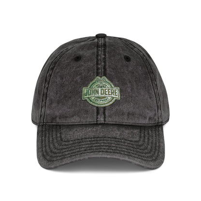 Vintage Embroidered Cap - Retro Green Crest Logo Dad Hat Hats Printify One size Black