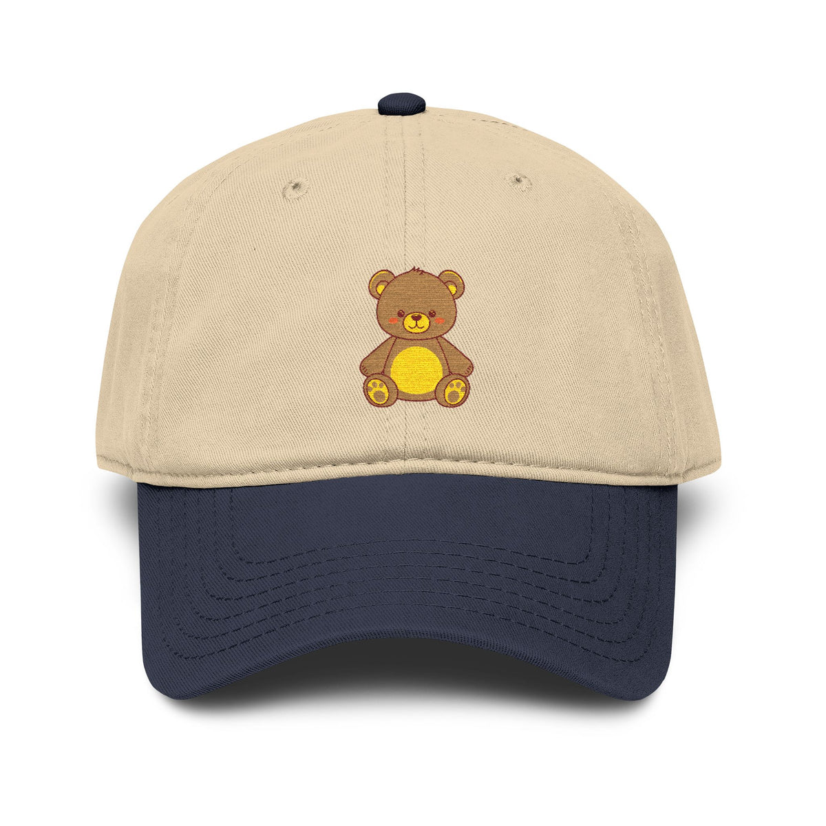 Embroidered Golden Teddy Baseball Cap Hats Printify