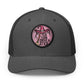 "YES, I Can Drive Stick" Pink Western Hat Patch Snapback Trucker Cap Hats Printify Circle One size Dark Heather Gray / Black patch