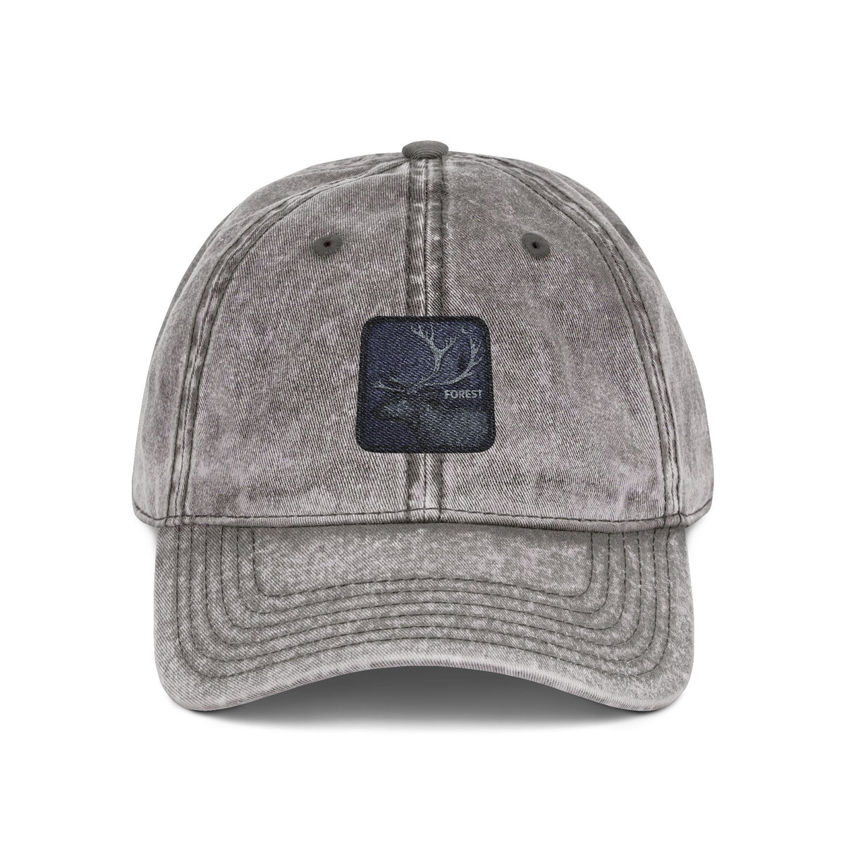 Vintage Embroidered Cap — Starry Night Patch Hats Printify One size Charcoal Grey