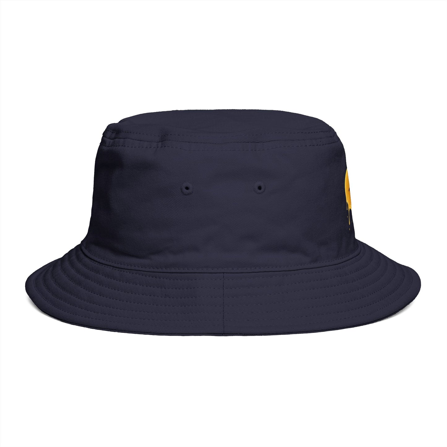 Smiley Drip Bucket Hat — Retro Melted Smile Face Sun Hat