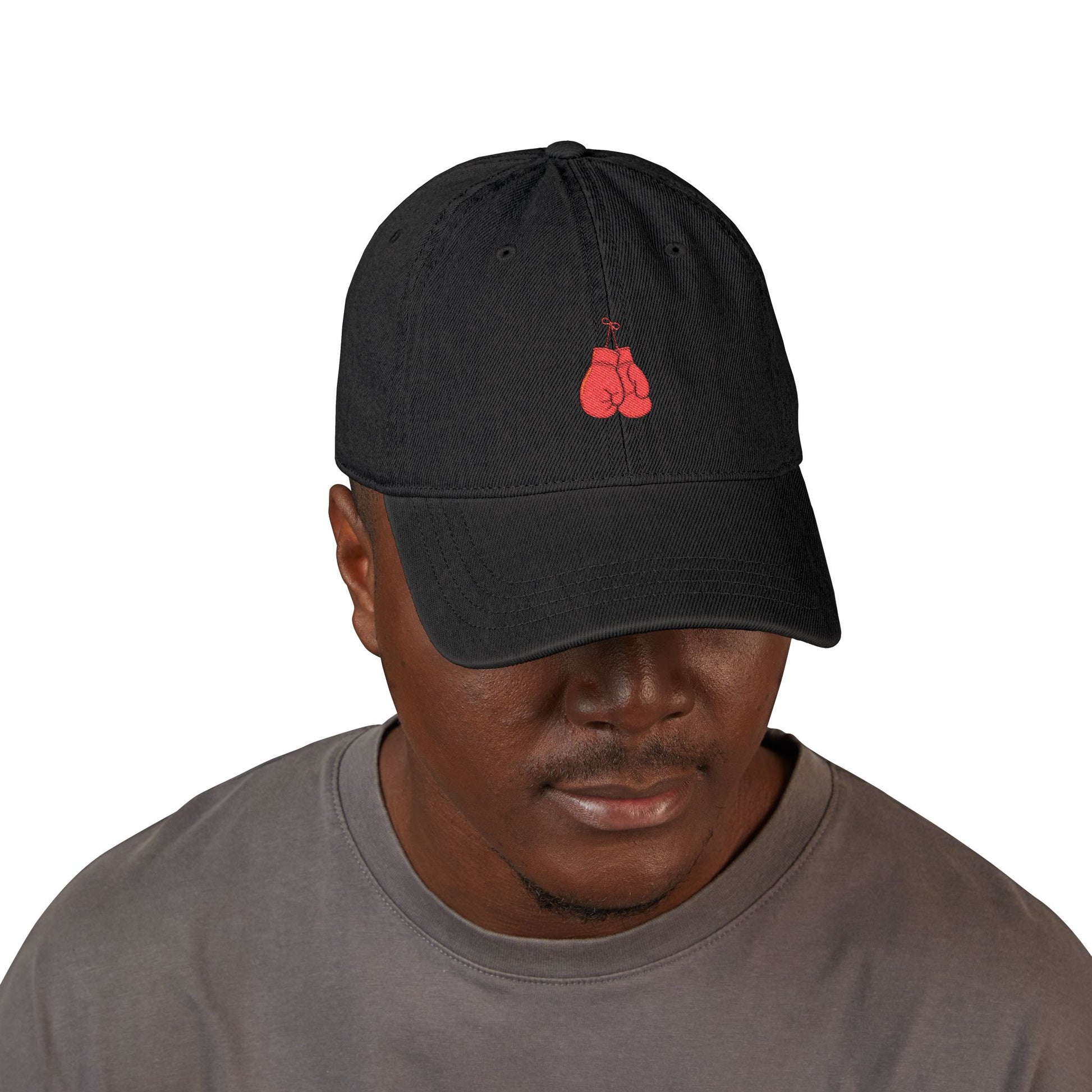 Embroidered Boxing Gloves Denim Hat — Vintage Sport Cap Hats Printify