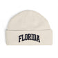 Florida Cuff Beanie - Embroidered Collegiate Knit Hat Hats Printify One size Ecru